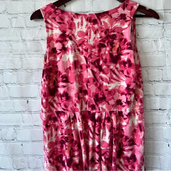 jones new york sport pink & white floral sleeveless dress size S - Picture 10 of 11